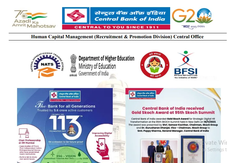 Central Bank Of India apprentice Recruitment 2024