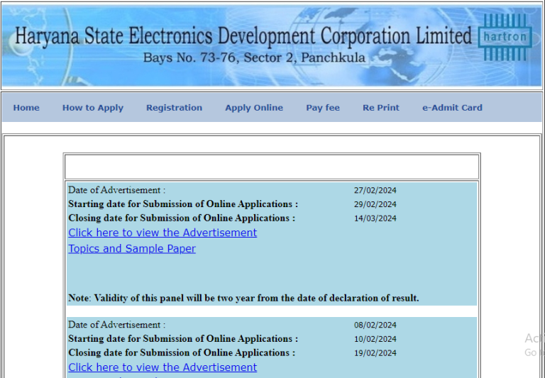 Hartron DEO Vacancy 2024 Apply Online Form