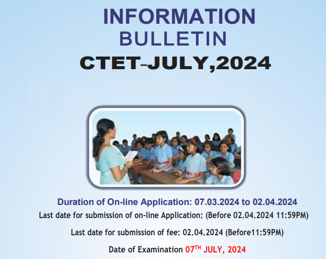 CTET July 2024 Notification And Online Form