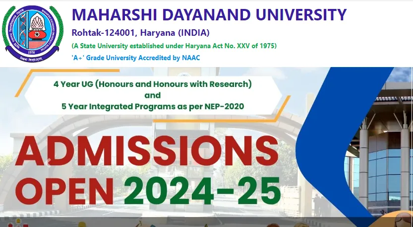 MDU University PG Course Admission 2024 - NewFreeJob