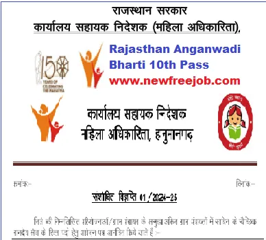 Rajasthan Anganwadi Recruitment 2024