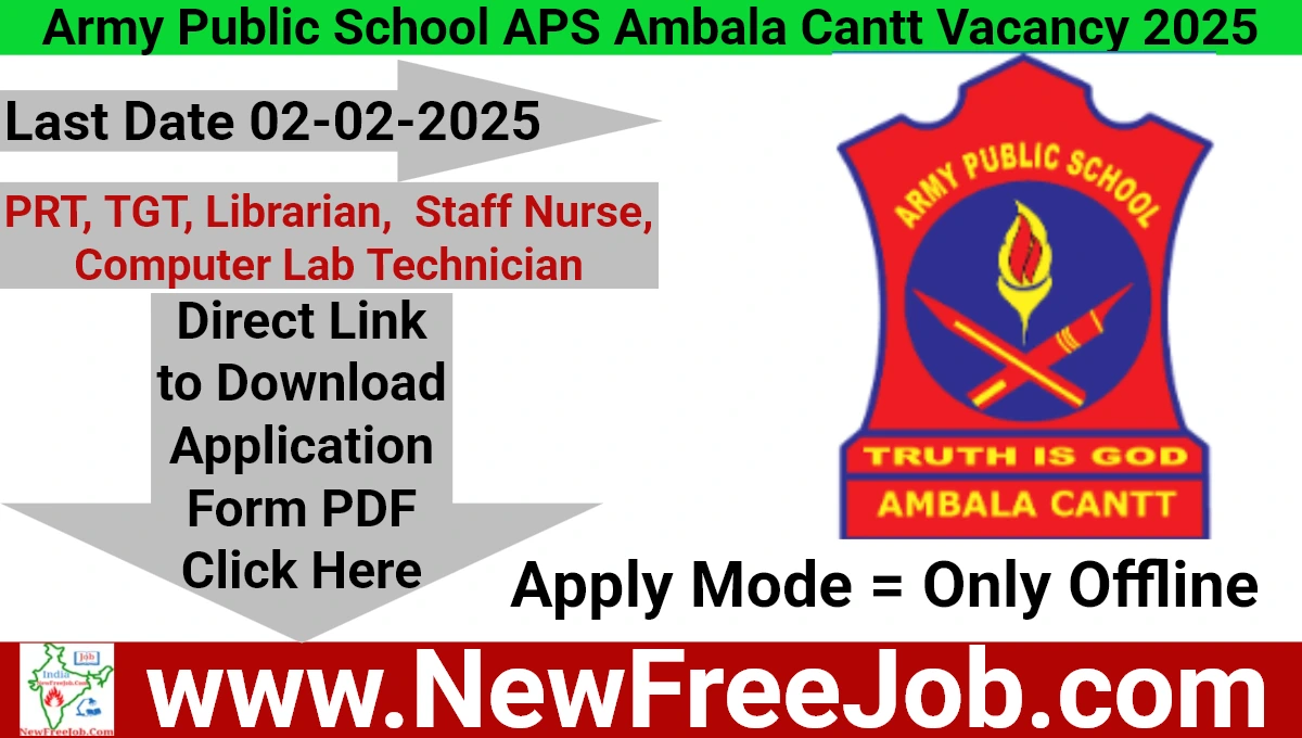 Army Public School APS Ambala Vacancy
