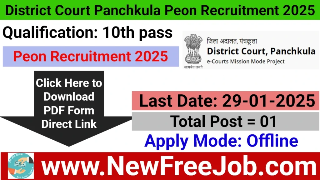 District Court Panchkula Peon Recruitment 2025