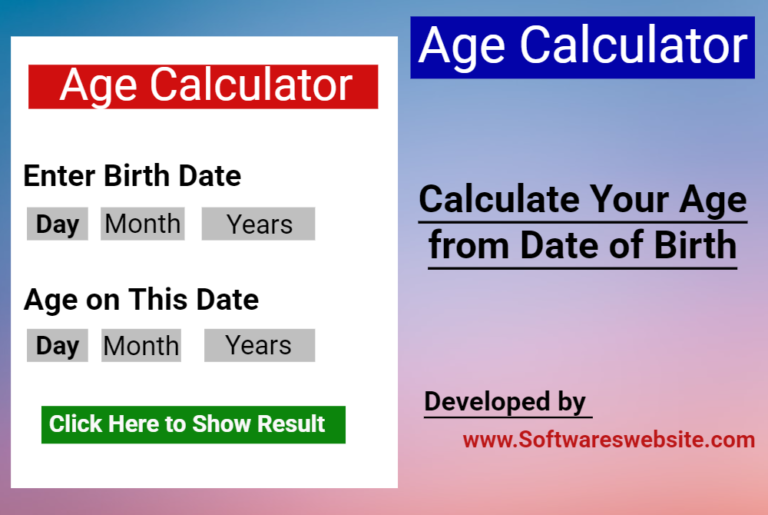 Online Free Age Calculator Find Your Age in Second
