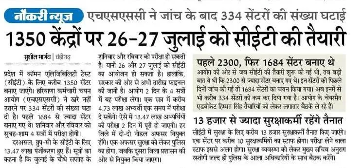 HSSC CET Exam Date