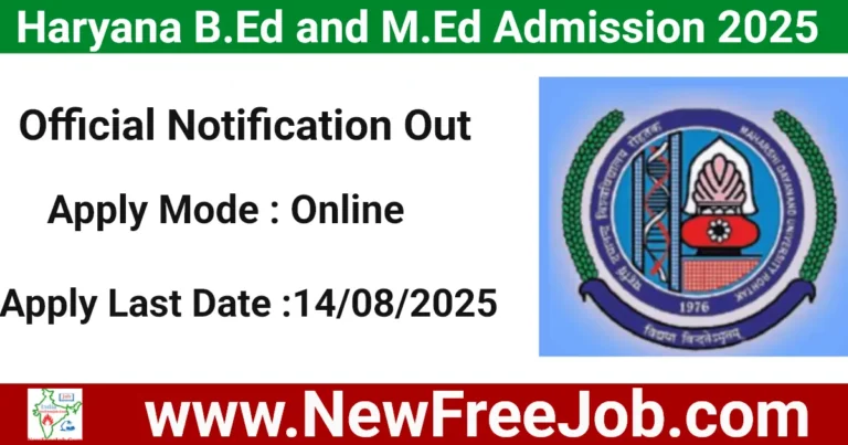Haryana B.Ed and M.Ed Admission 2025