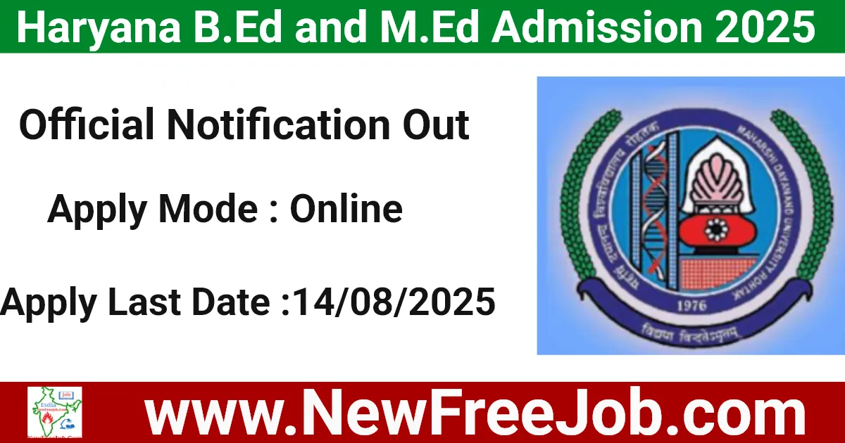 Haryana B.Ed and M.Ed Admission 2025