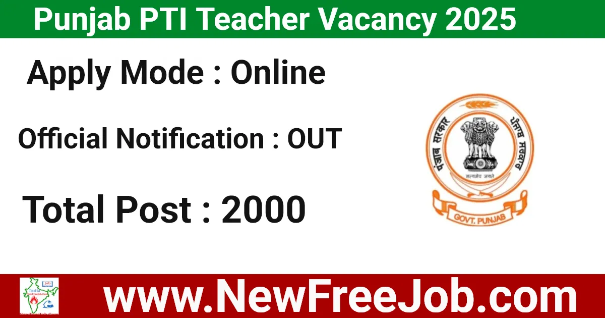 Punjab PTI Vacancy 2025