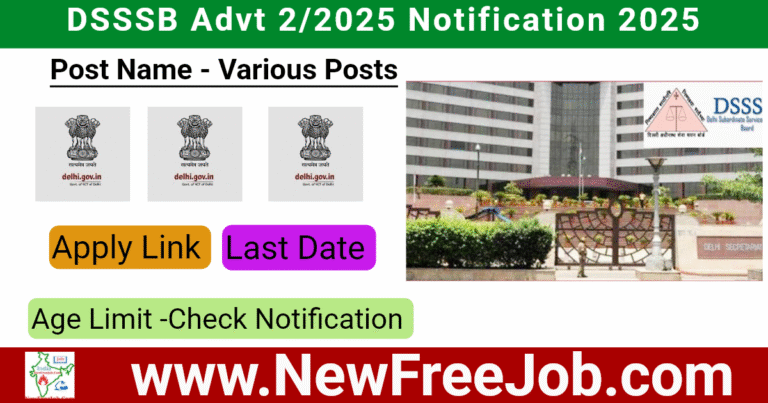 DSSSB Advt 2/2025 Notification 2025