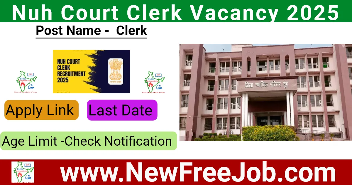 Nuh Court Clerk Vacancy 2025