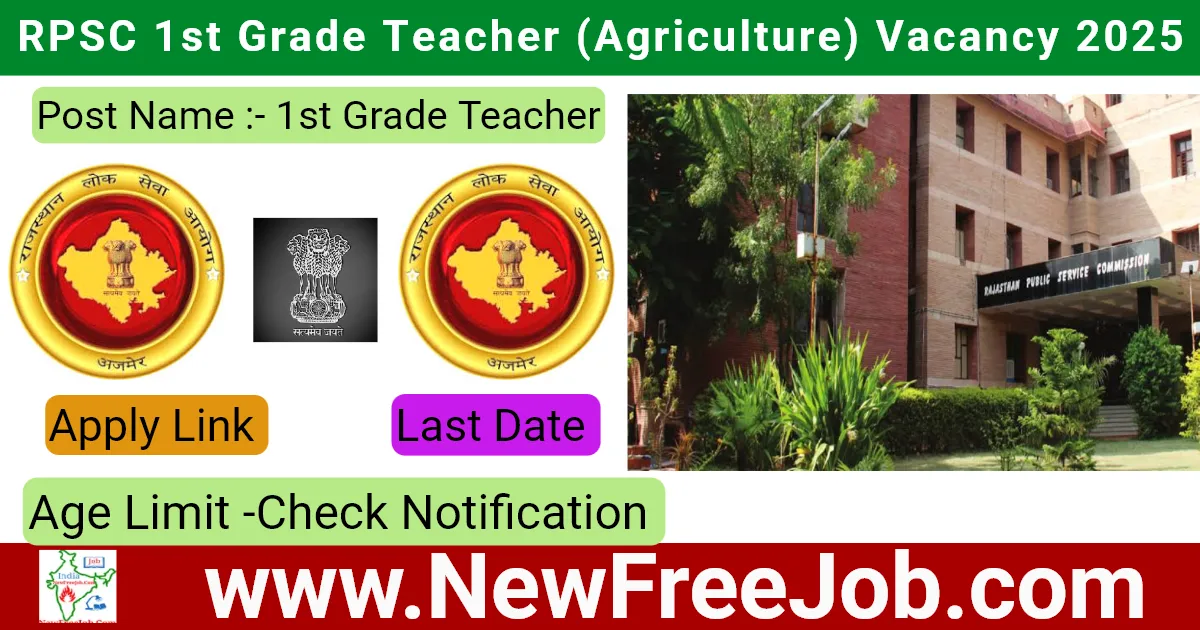 RPSC 1st Grade Teacher (Agriculture) Vacancy 2025