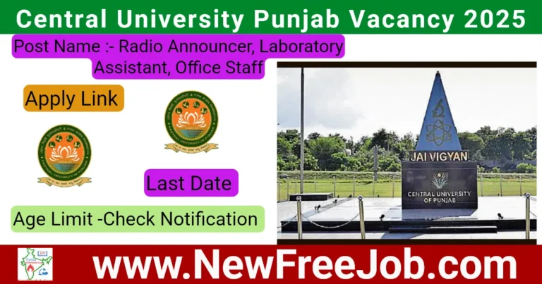 Central University Punjab Vacancy 2025