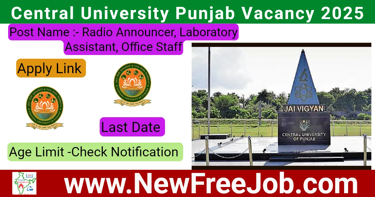 Central University Punjab Vacancy 2025