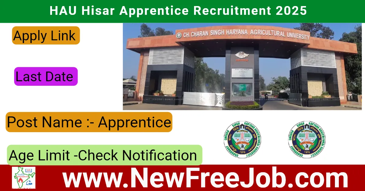 HAU Hisar Apprentice Recruitment 2025