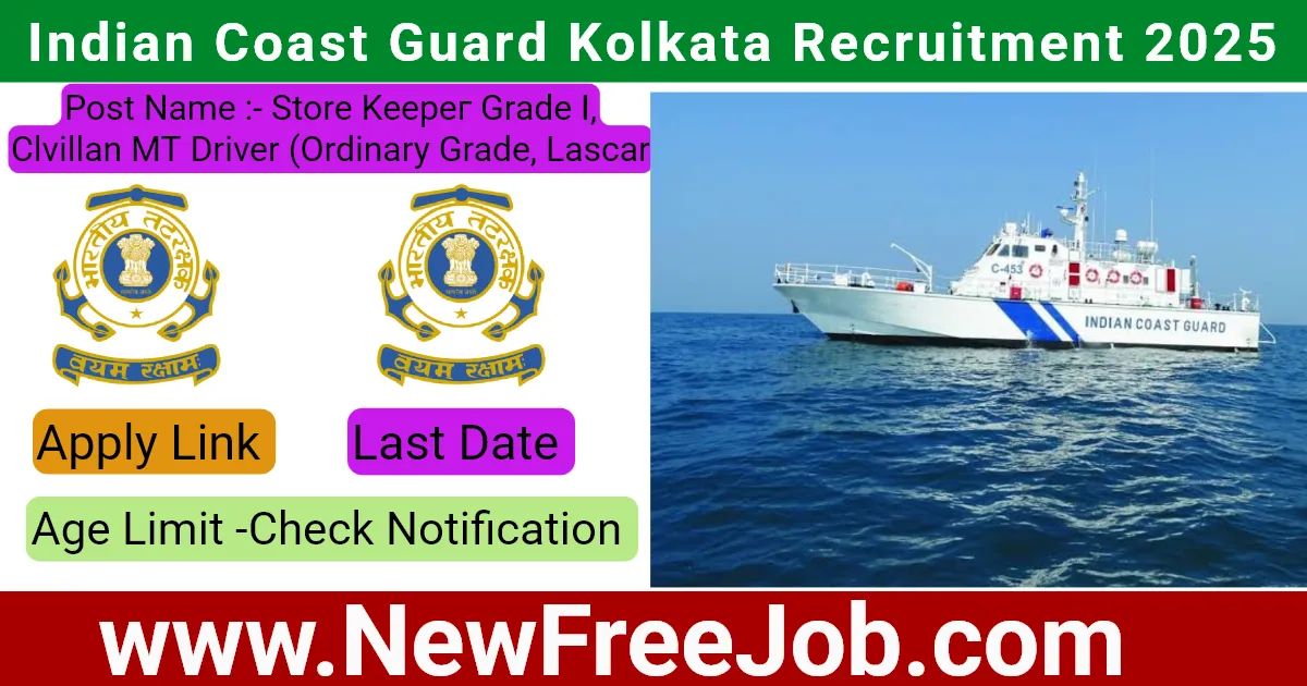 Indian Coast Guard Kolkata Recruitment 2025