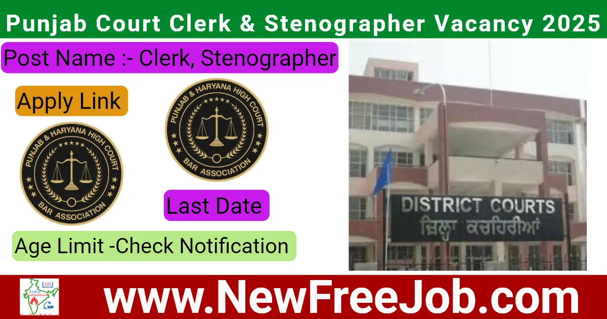 Punjab Court Clerk & Stenographer Vacancy 2025