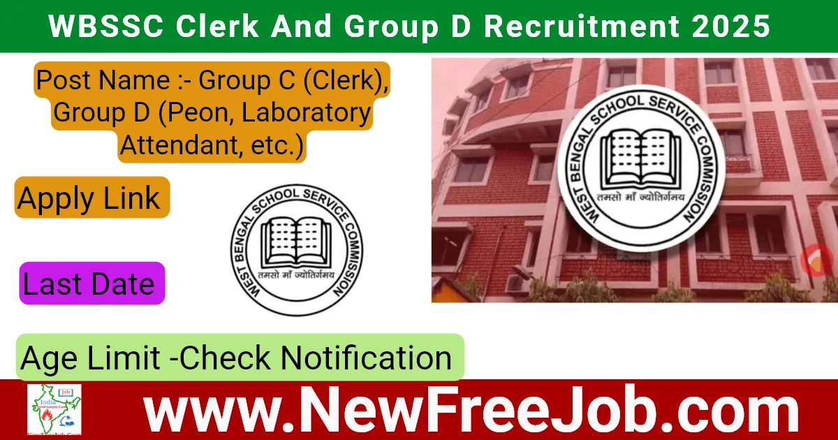 WBSSC Clerk And Group D Recruitment 2025