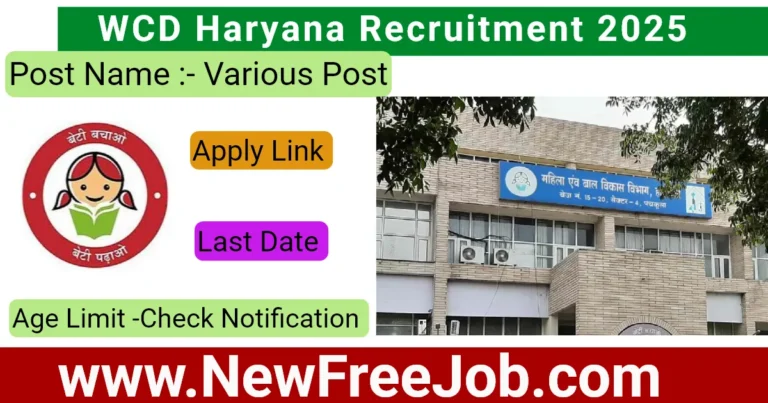 WCD Haryana Recruitment 2025