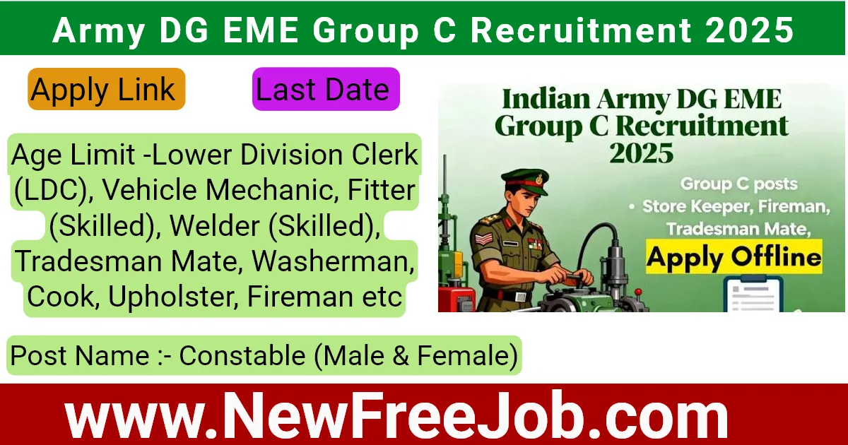 Army DG EME Group C Recruitment 2025